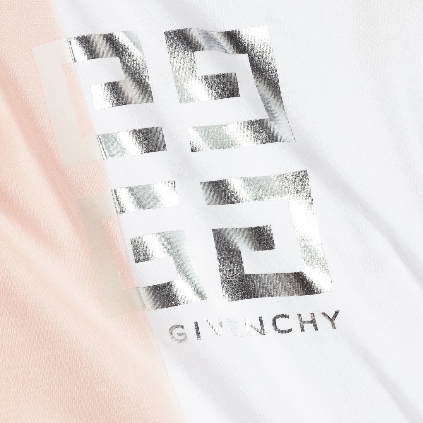 Givenchy White and Pink Logo T-shirt