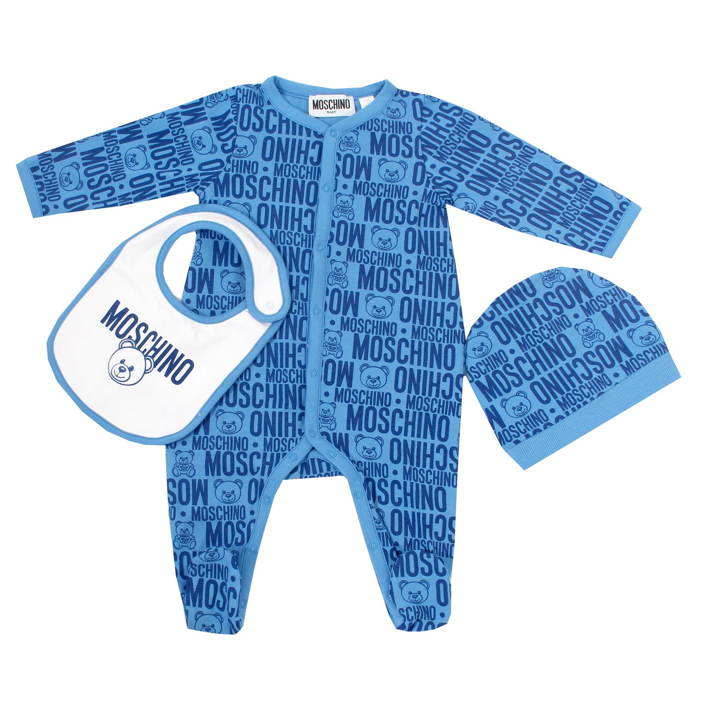 Moschino LS Footie Allover Print Gift Set