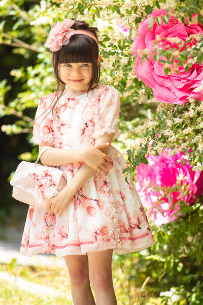 Patachou Pink & White Chiffon Dress