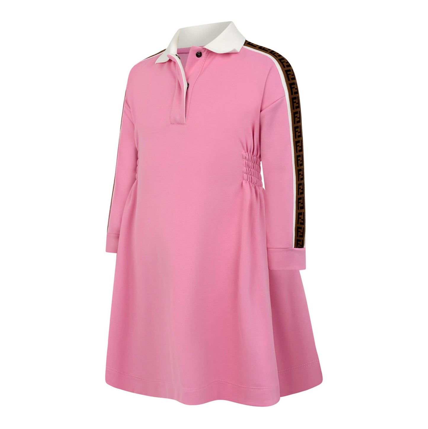 Fendi Pink Dress with Logo Sleeves