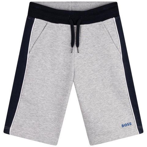 BOSS Logo Grey Cotton Shorts