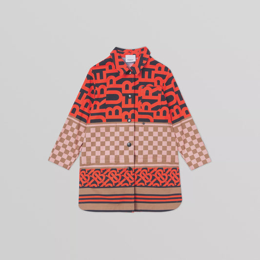 Burberry Montage Print Cotton Shirt Dress