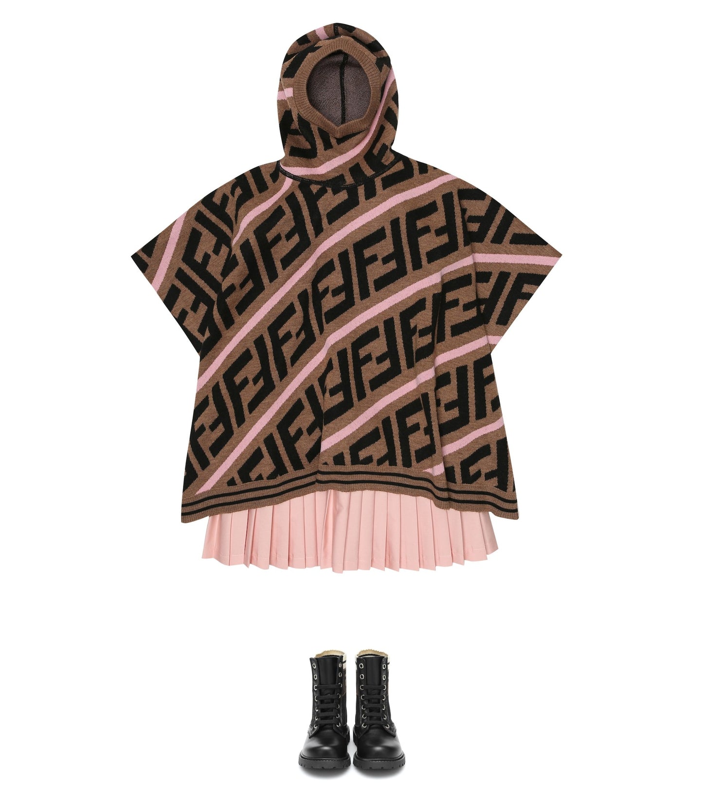 Fendi Allover Print Hooded Poncho