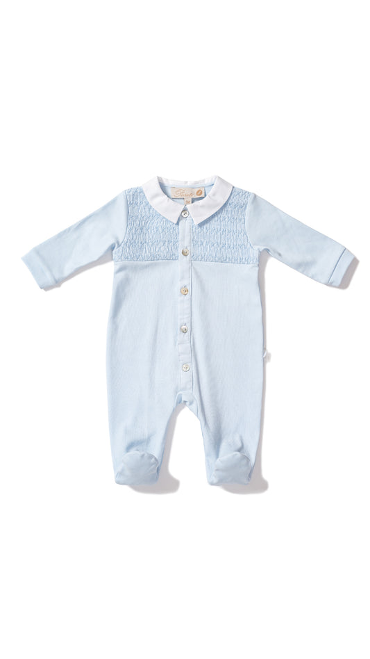 Purete Boys Blue Cotton Babygrow