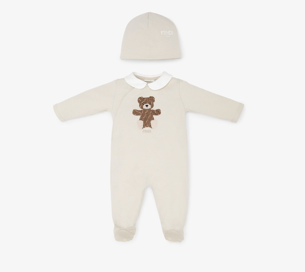 Fendi Baby Beige Jersey Teddy Bear Kit