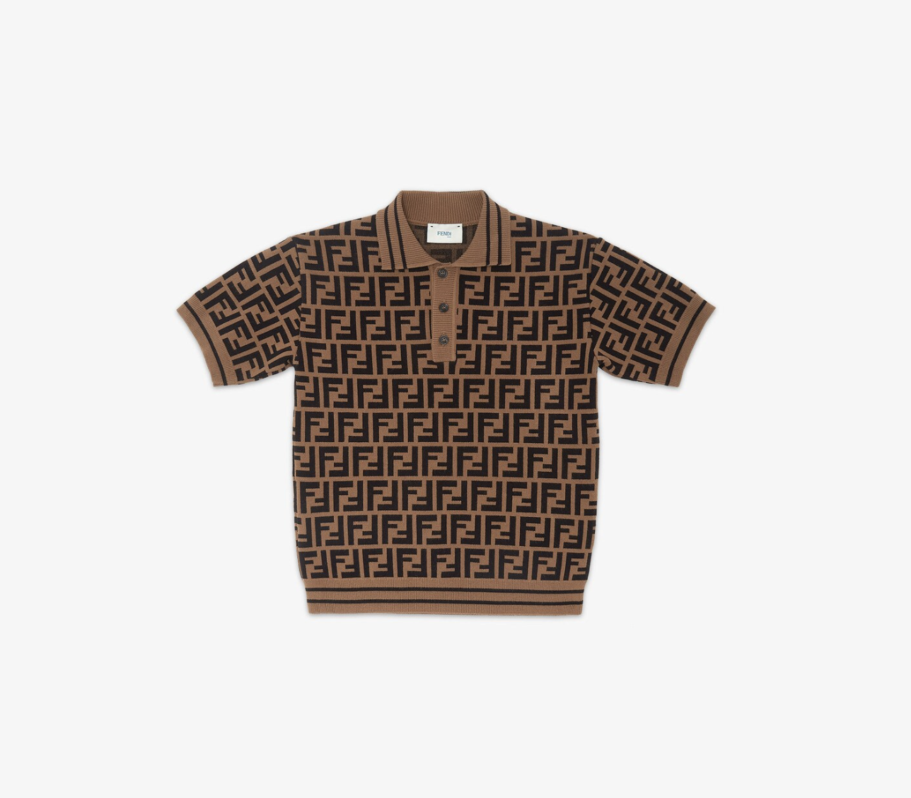 Fendi Knit polo shirt with all-over FF Logos