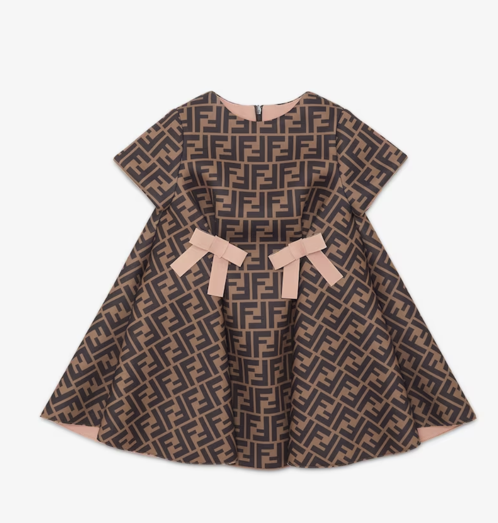 Baby dress with all-over Fendi logo