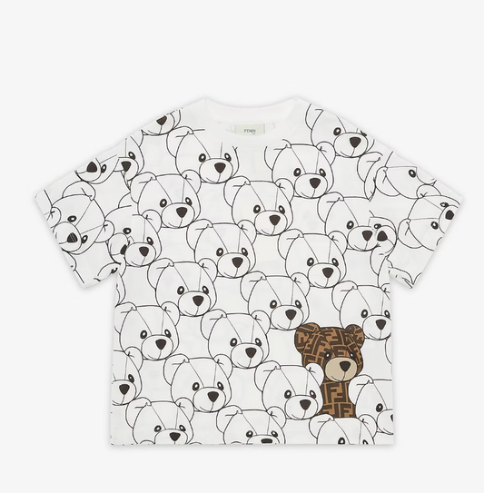 SS TEE WITH ALLOVER BEAR PRINT AND FF