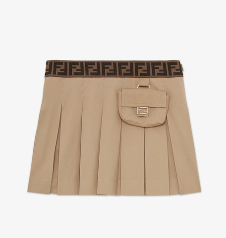 GIRL PLEATED SKIRT WITH ATTACHED POUCH