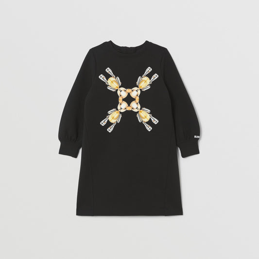 Burberry Thomas Bear Print Stretch Cotton Dress