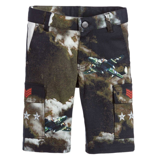 Givenchy Boys Khaki Planes Cargo Shorts
