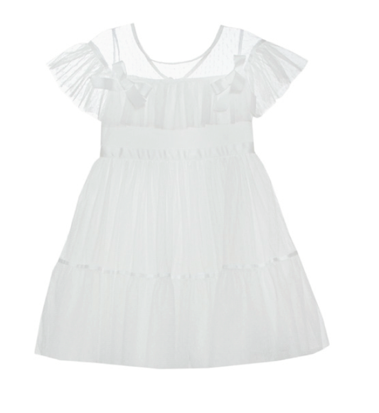 Patachou Tule Off White Dress