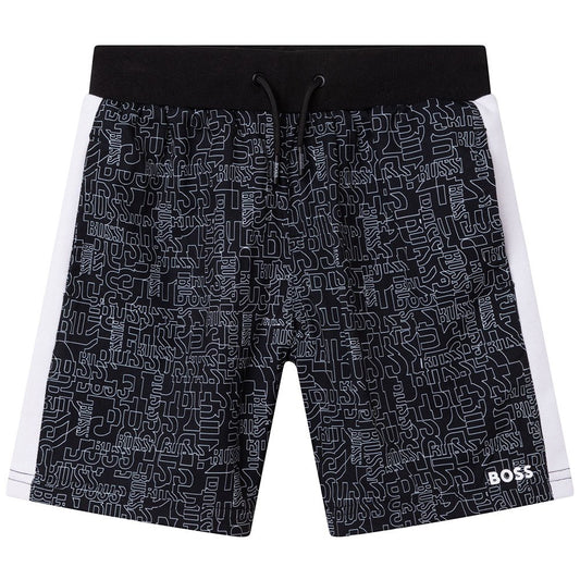 BOSS Logo Print Elastane Track Bermuda