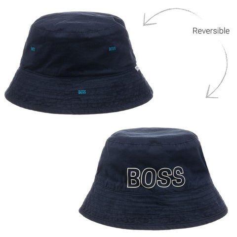 BOSS Baby Blue Cotton Reversible Hat