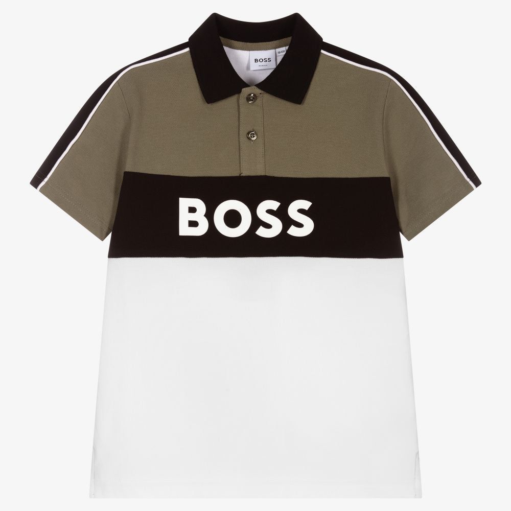 BOSS Green & White Polo Shirt