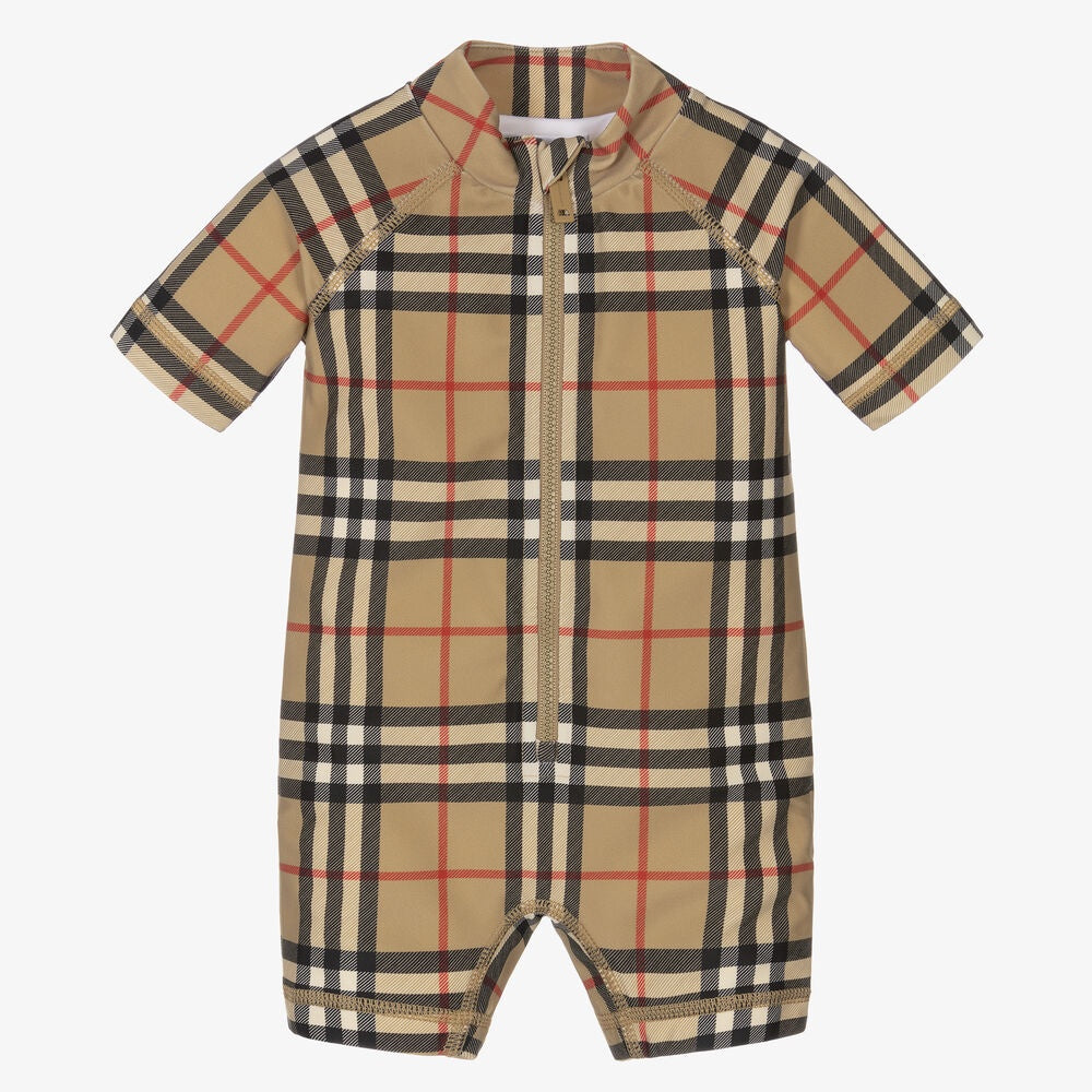 Burberry Baby Beige Check Sun Suit