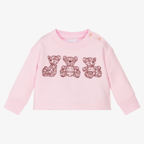 Burberry Baby Girls Pink Bear Sweatshirt