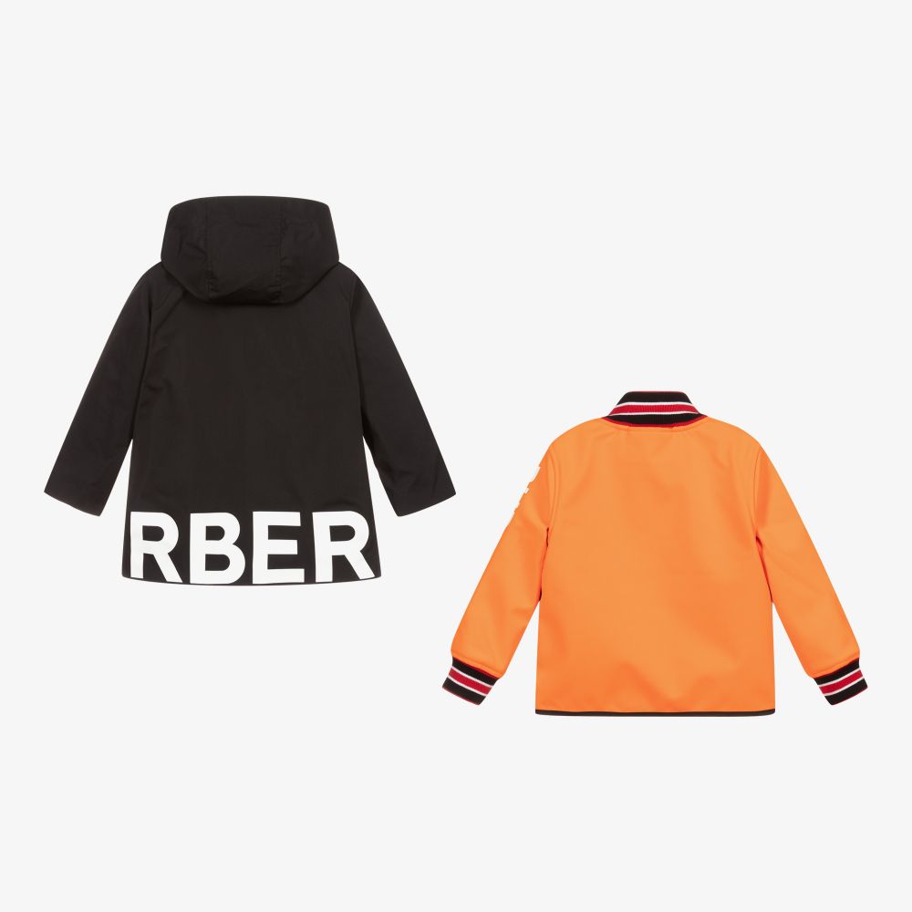 Burberry Black Coat & Orange Jacket