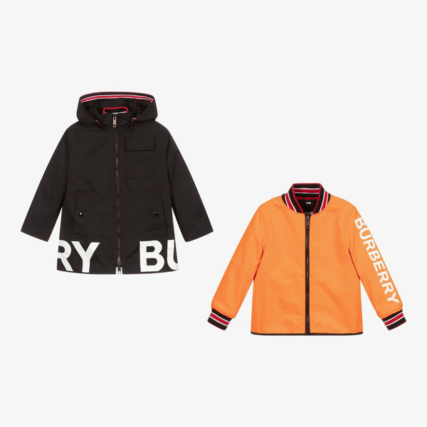 Burberry Black Coat & Orange Jacket