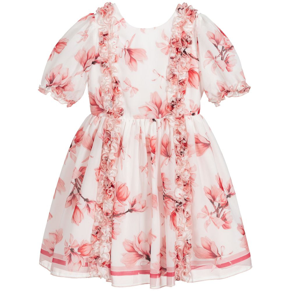 Patachou Pink & White Chiffon Dress