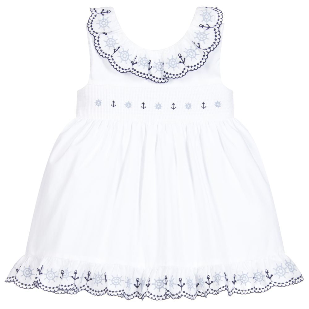 Patachou Girl White Cotton Dress