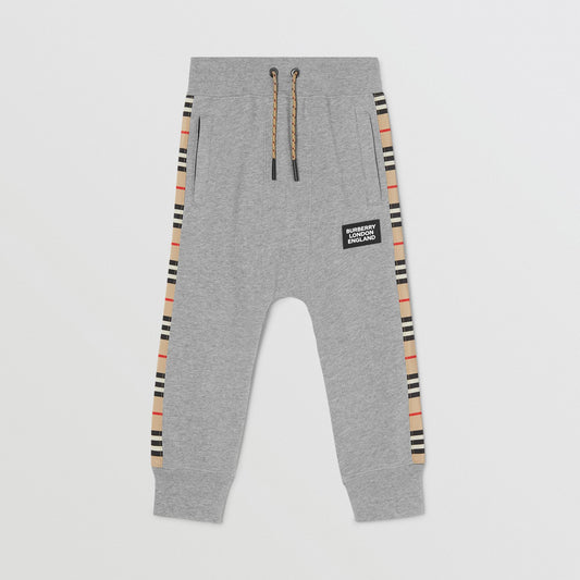 Burberry Icon Stripe Panel Cotton Trackpants