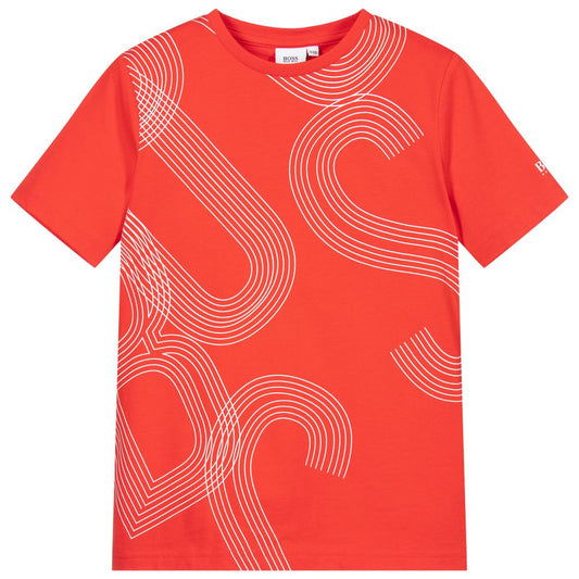 BOSS Red Big Printed Logo Tshirt