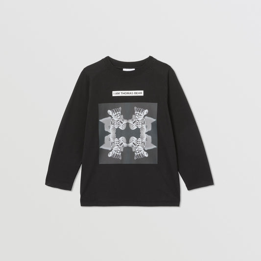 Burberry Long-sleeve Montage Print Cotton Top