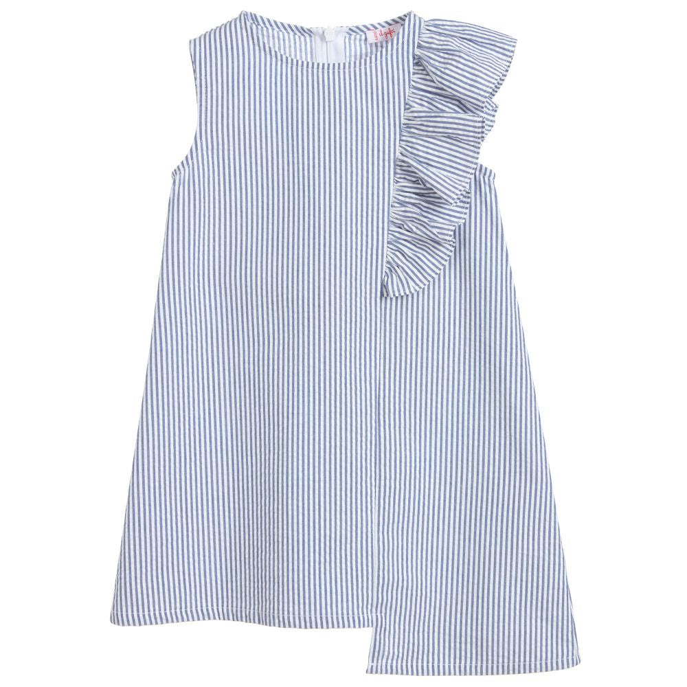 Il Gufo Sleeveless Denim Blue Dress