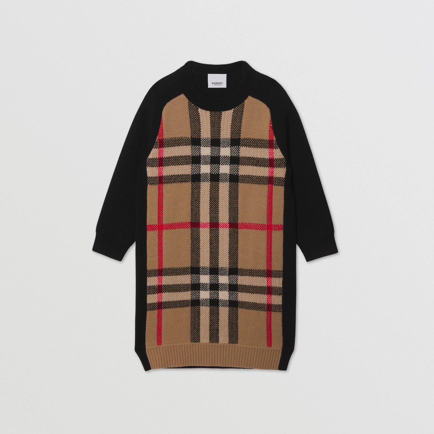 Burberry Check Wool Cashmere Jacquard Sweater Dress