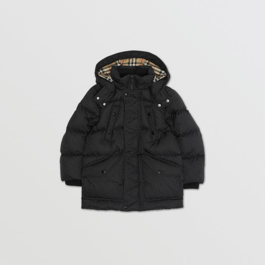 Burberry Detachable Monogram Jacquard Puffer Coat