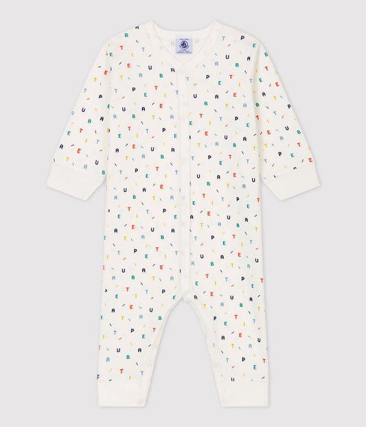 Petit Bateau Baby Letter Cotton Sleepsuit