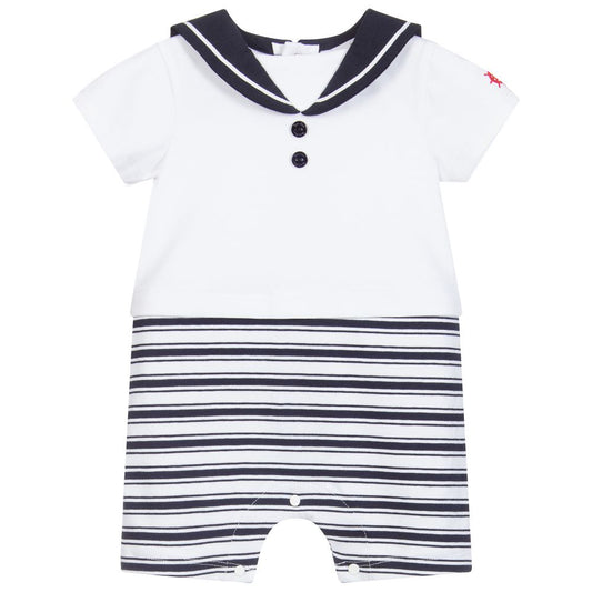 Patachou White & Blue Striped Shortie
