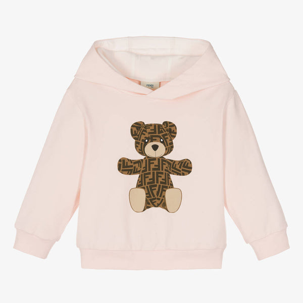 Fendi Baby Pink Hooded Sweatshirt with Bear