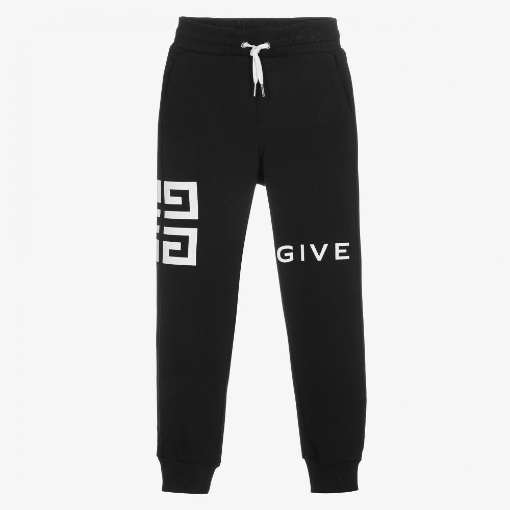 Givenchy Teen Boys Black Logo Joggers MINI ME