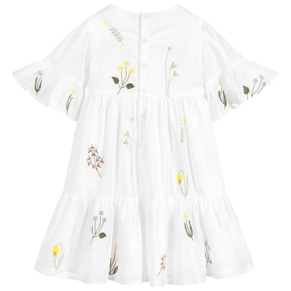 Il Gufo White Floral Cotton Dress