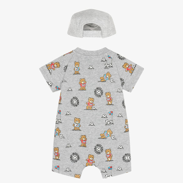 Moschino Baby Romper/Hat Soccer Print Gift Set