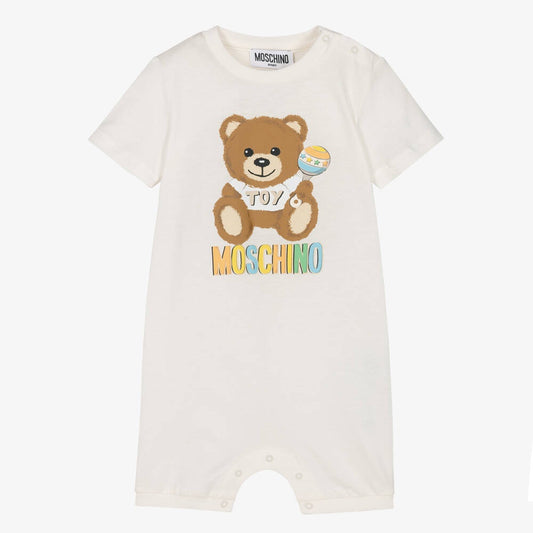 Moschino Romper With Bear Toy Rattle Print