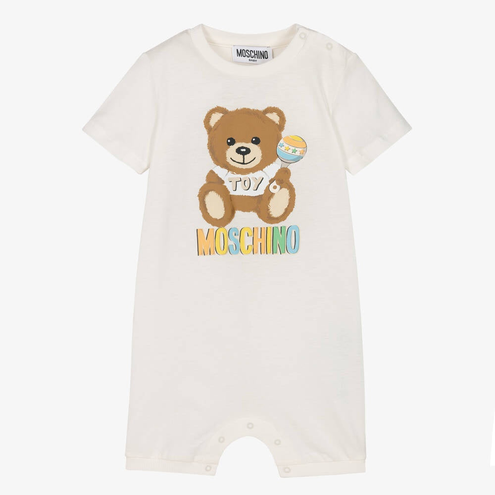Moschino Romper With Bear Toy Rattle Print