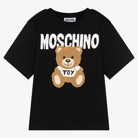 Moschino Maxi Tee With Fuzzy Bear And Txt Logo