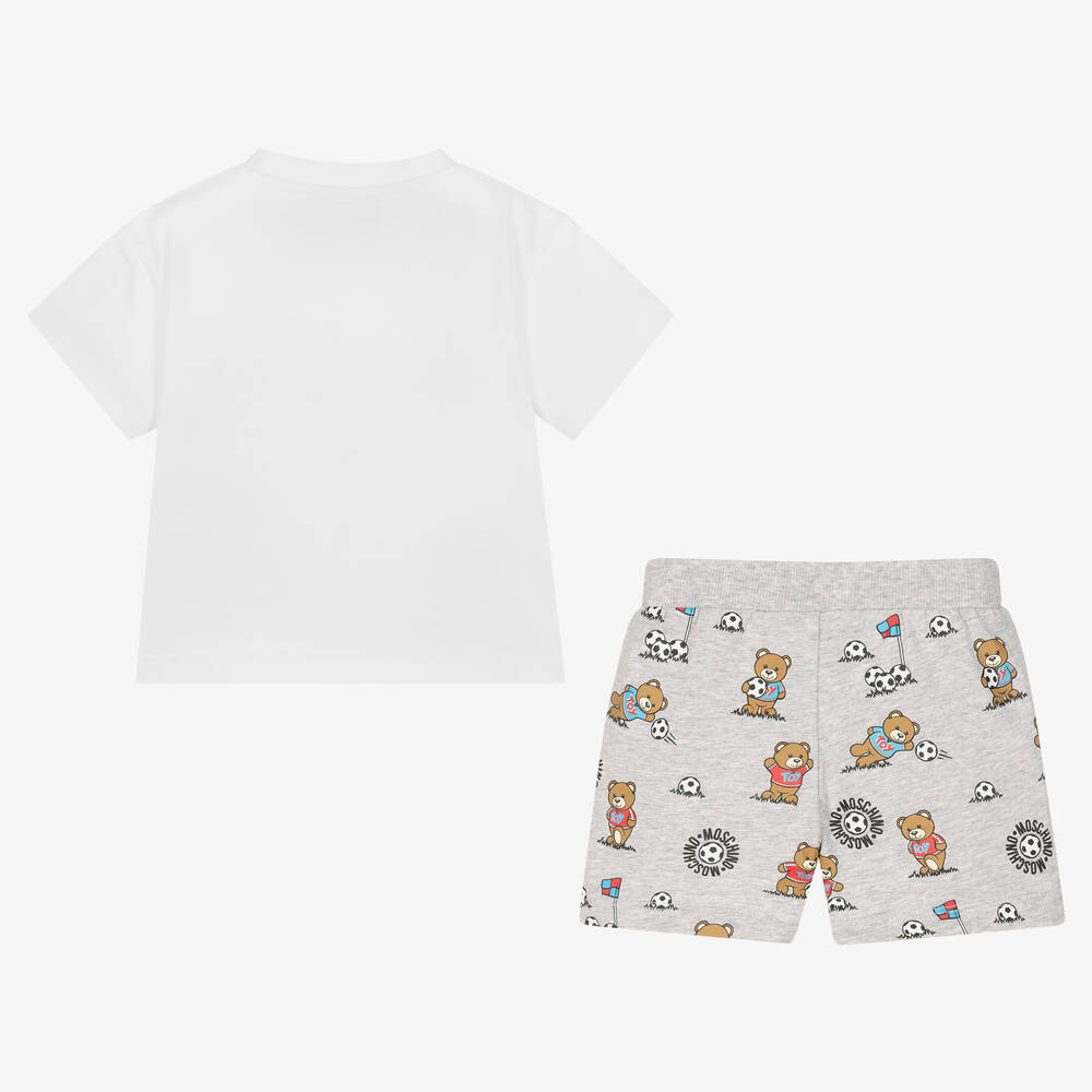 Moschino Boy Bear Soccer Print Shorts Set