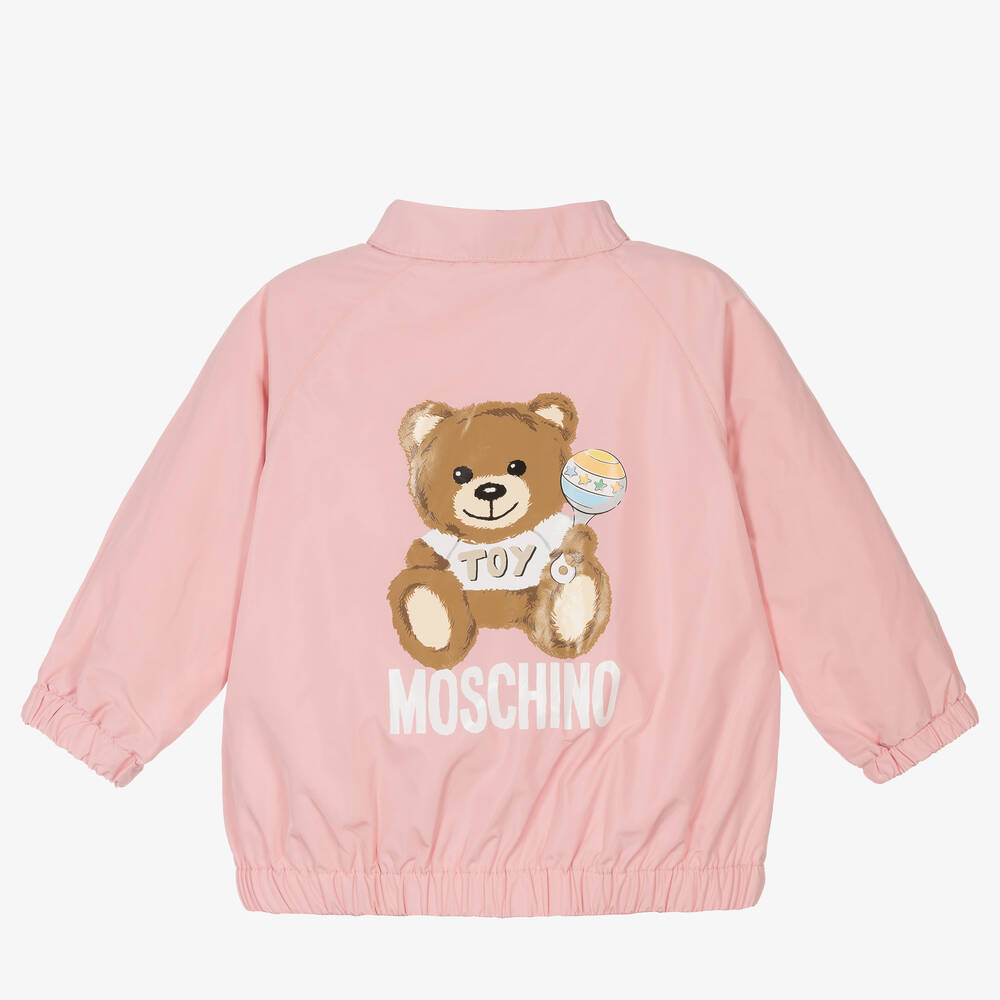 Moschino Nylon Hooded Jacket W/Bear Toy Print