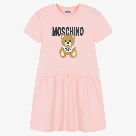 Moschino Girl Dress with Fuzzy Teddy Bear
