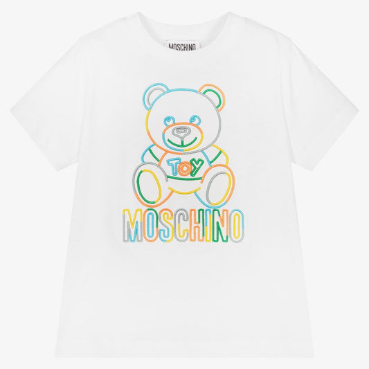 Moschino Multicolor Text and Bear Toy Logo Tee