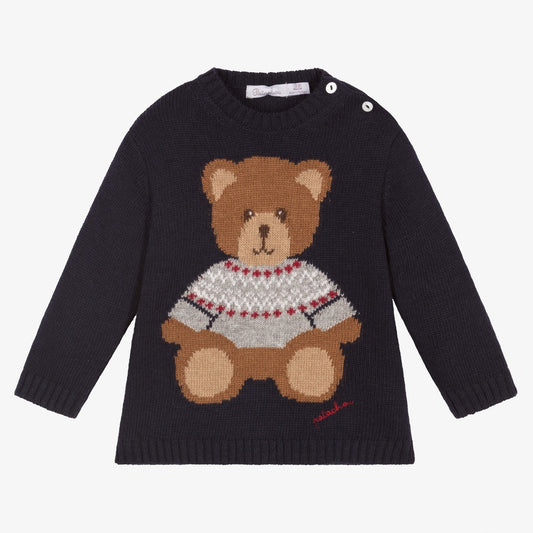 Patachou Boys Navy Blue Teddy Sweater
