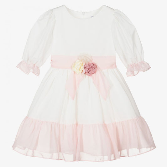 Patachou Girls Ivory Chiffon Dress