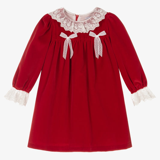 Patachou Girls Red Velvet Dress