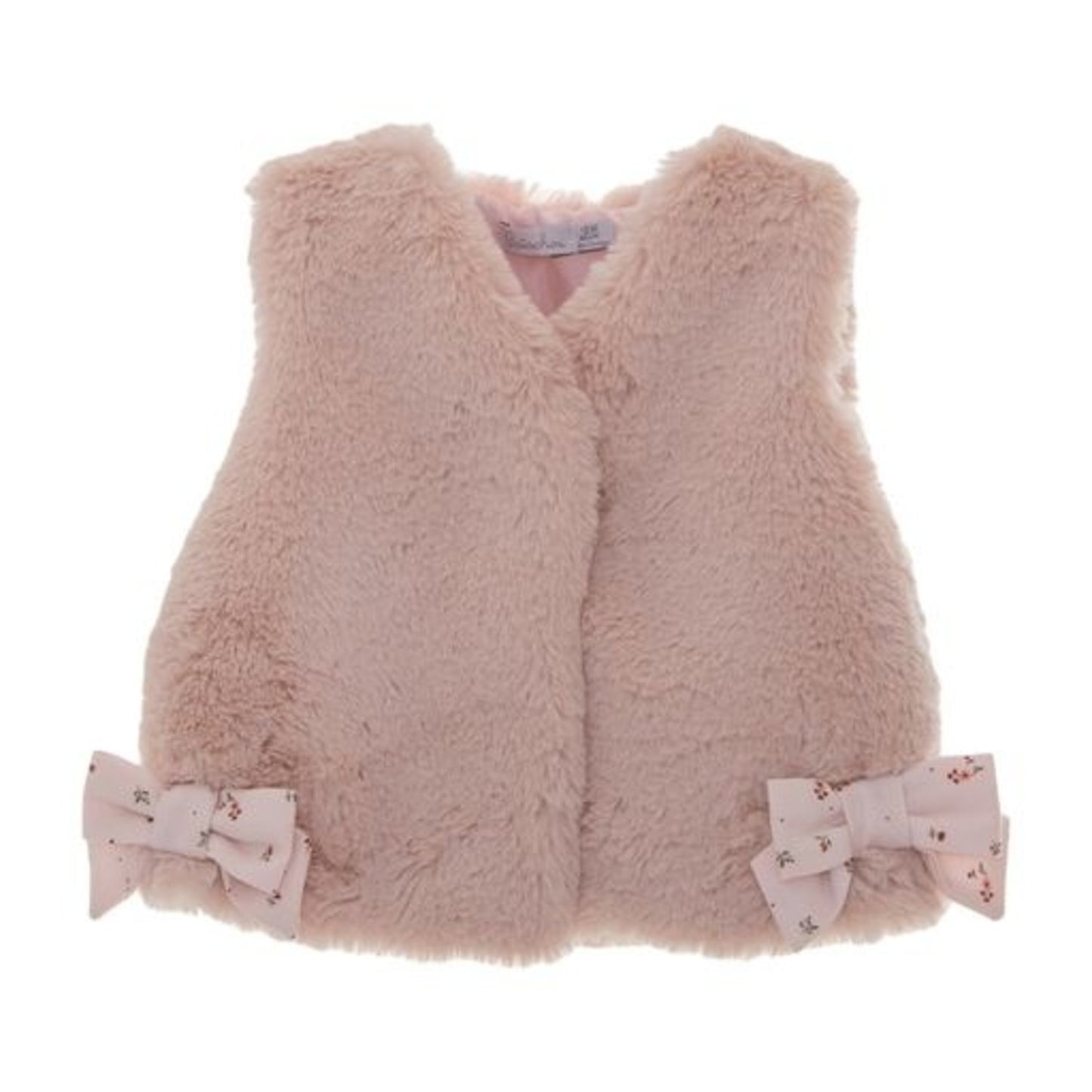 Patachou Girl Pale Pink Faux Fur Gilet