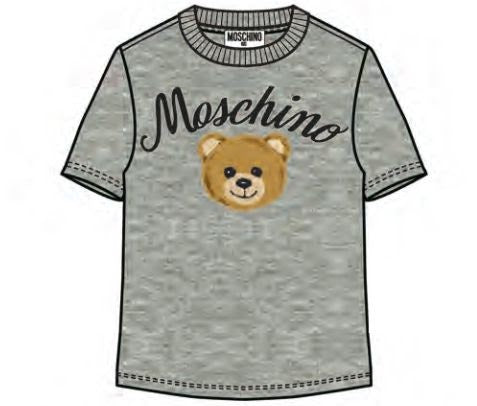 Moschino Grey Caligraphic Txt Toylogo Tshirt