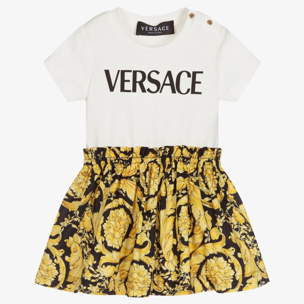Versace Baby Girls Gold Barocco Dress